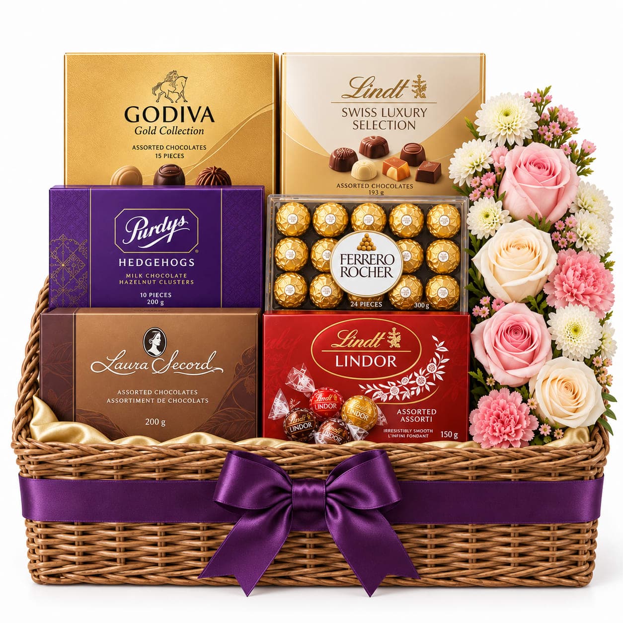 Grand Chocolate & Bloom Basket